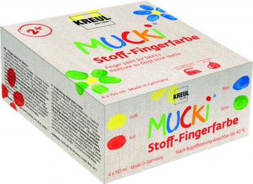 MUCKI Stoff-Fingerfarbe, 4er-Set